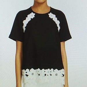 Kate Spade size 2 black white floral top blouse